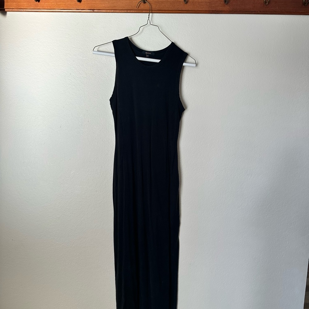 Quince Black Sleeveless Maxi Dress